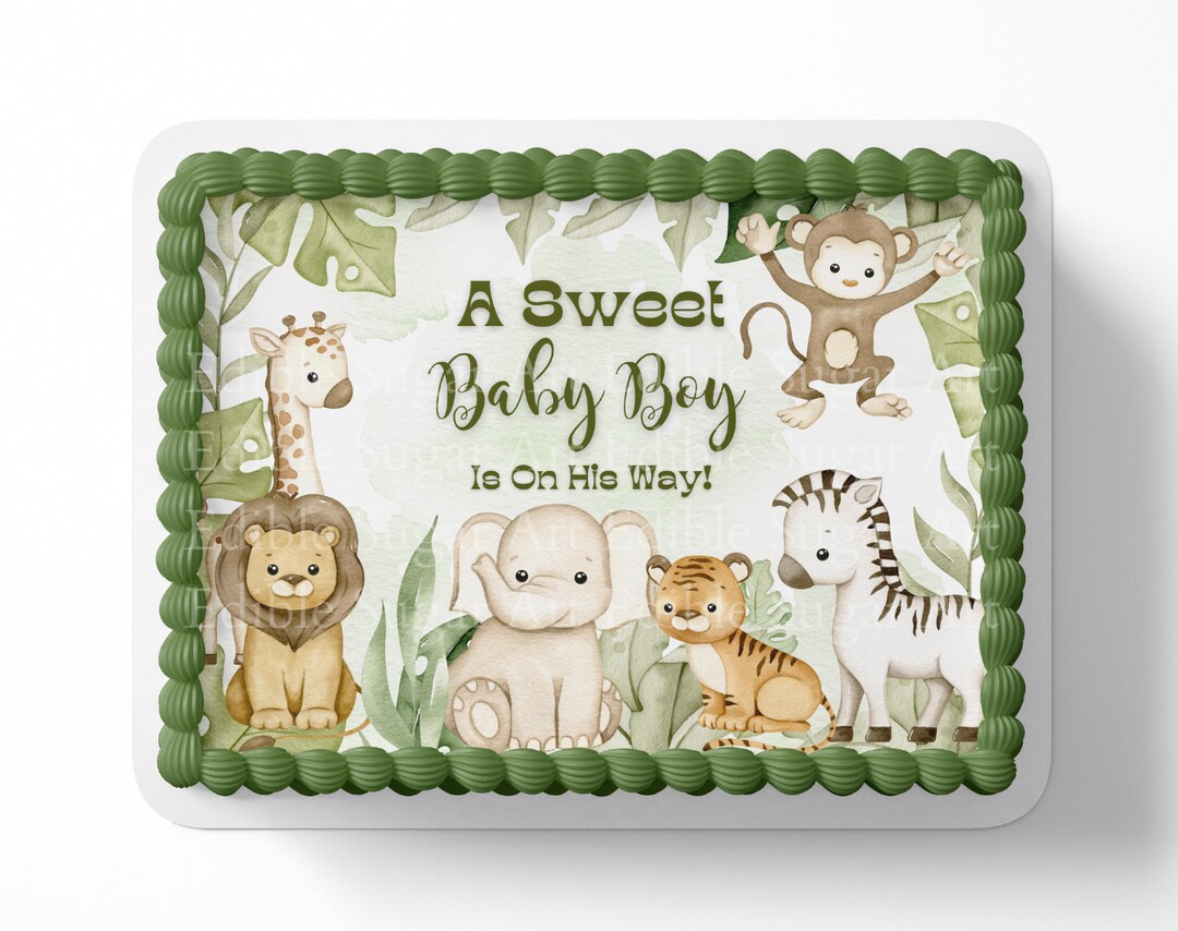 Safari Baby Shower Cake Topper Safari Sheet Cake Topper Safari baby Shower Decorations A sweet Baby Boy MakerPlace by Michaels